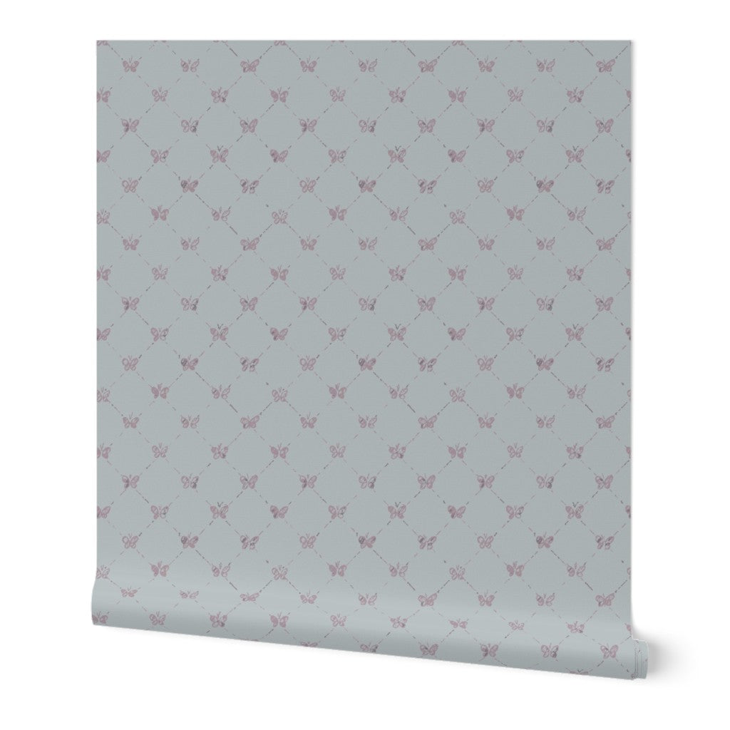 Tiny-butterfly Pink-on-blue